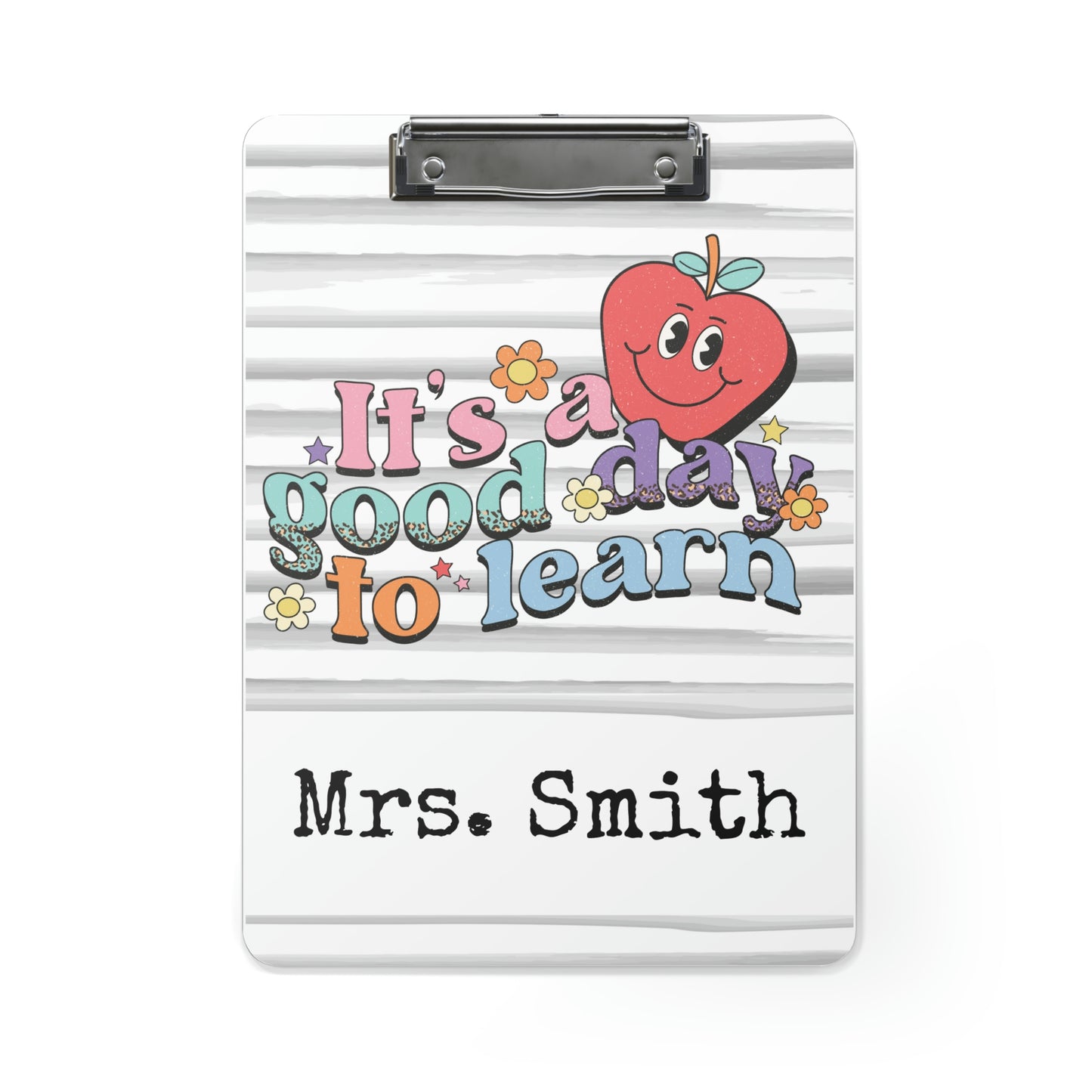 Personalized Teacher Clipboard, Teacher Appreciation Gift, Custom Monogram Clip Board, Retro, Monogram Teacher Gift, Back to School
