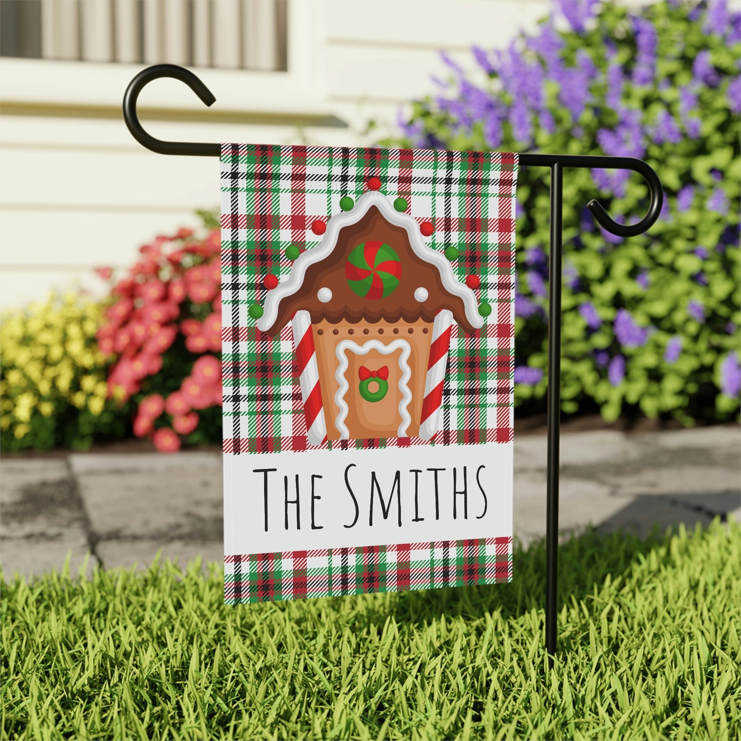 Gingerbread House Garden Flag