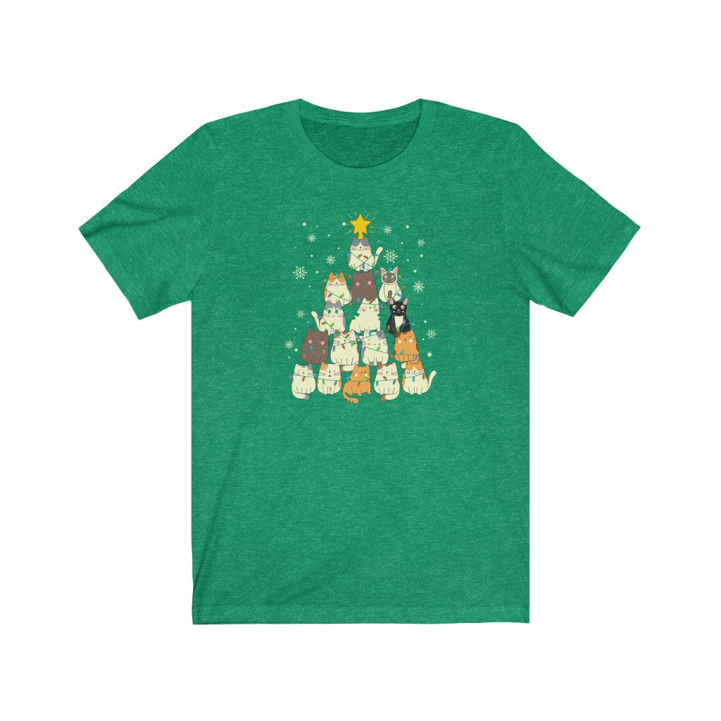 Cat Christmas Shirt, Cat Christmas Tree, Cat Lover Christmas Gift, Gift for Cat Lady, Funny Cat Shirt, Christmas Cat, Christmas Lights T-Shirt
