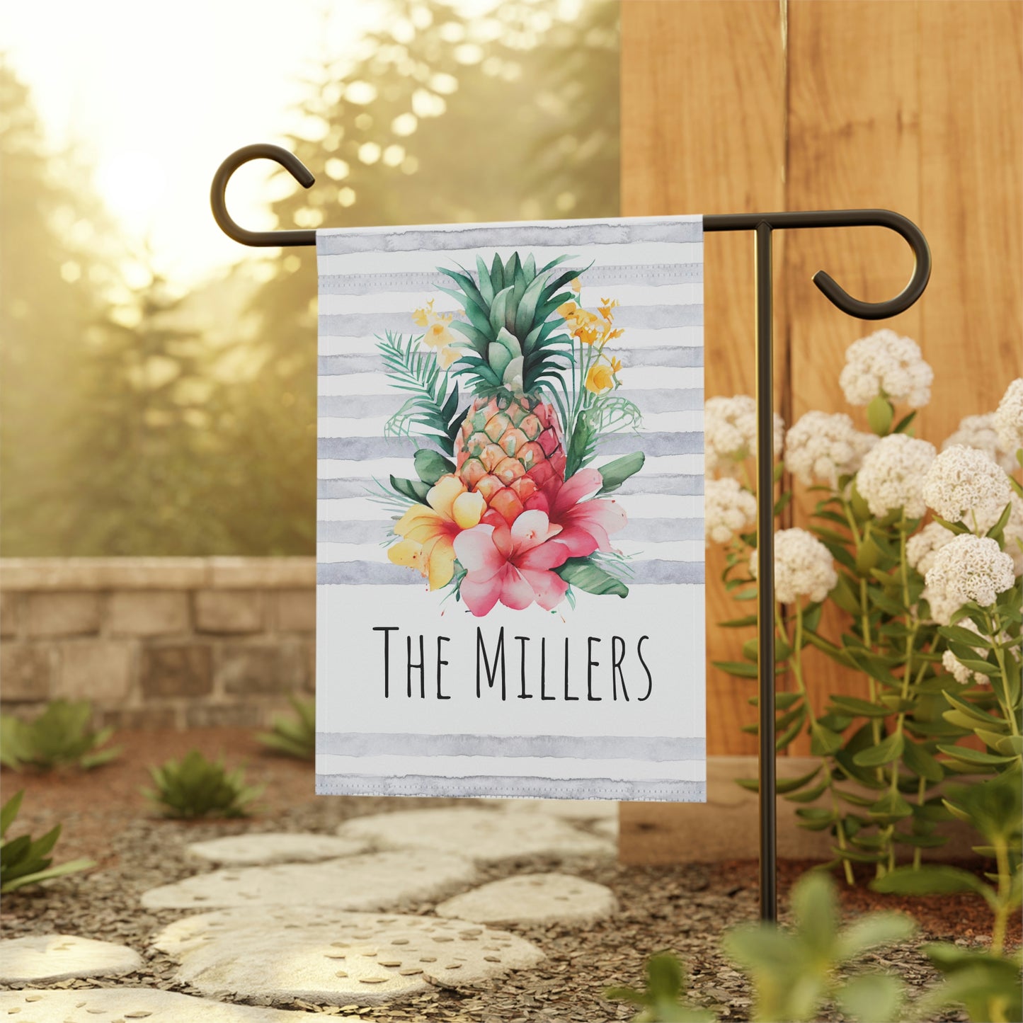 Personalized Pineapple Summer Garden Flag