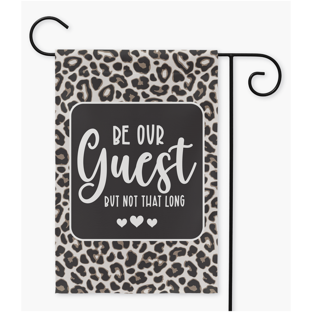 Be Our Guest Leopard Yard Flags Flag