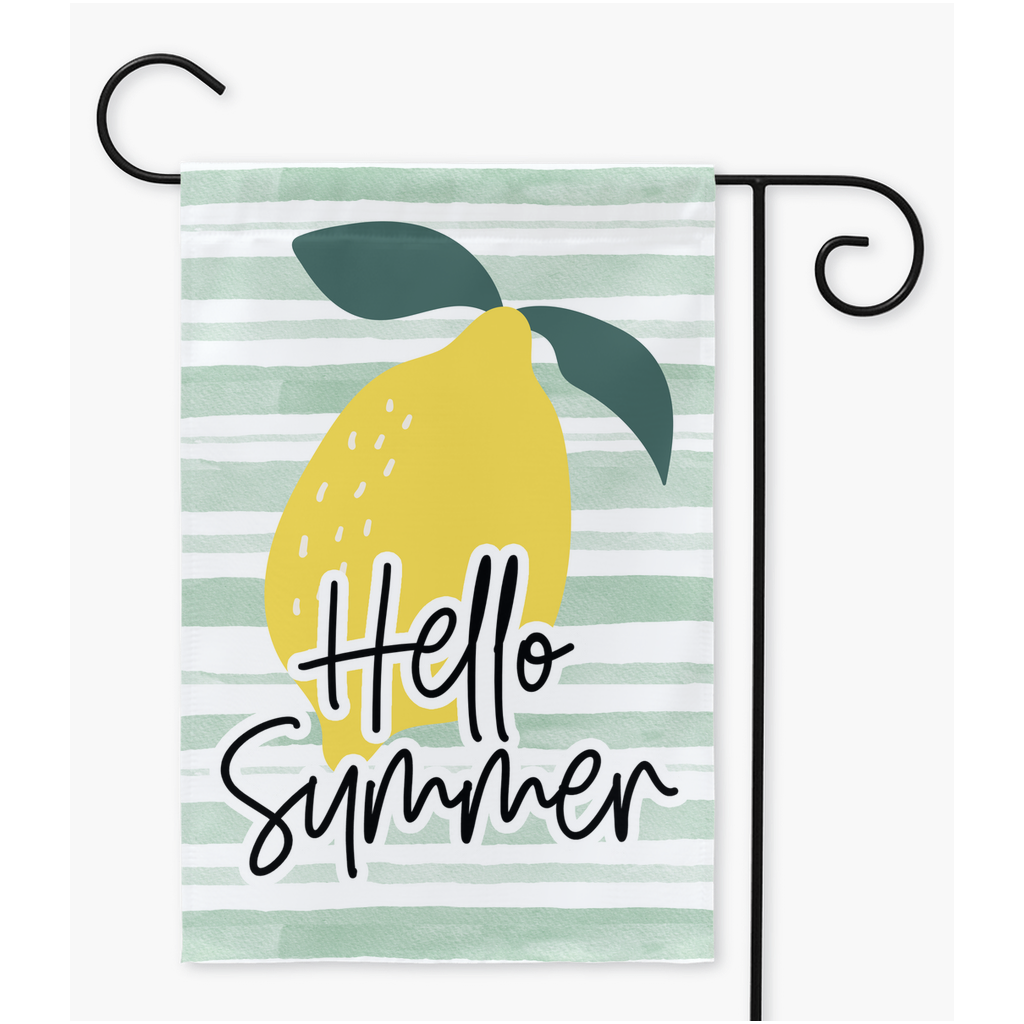 Hello Summer Lemon Garden Flag Flag