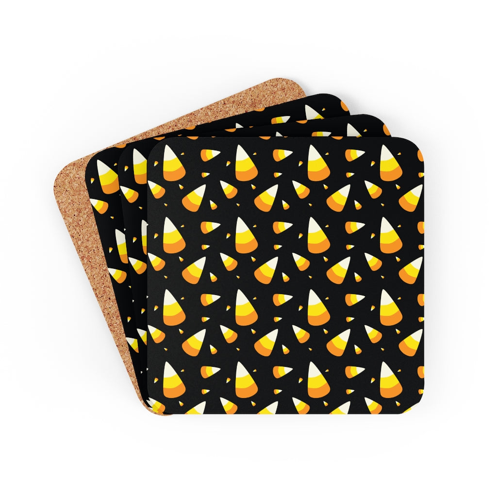 Candy Corn Halloween Corkwood Coaster Set Home Decor