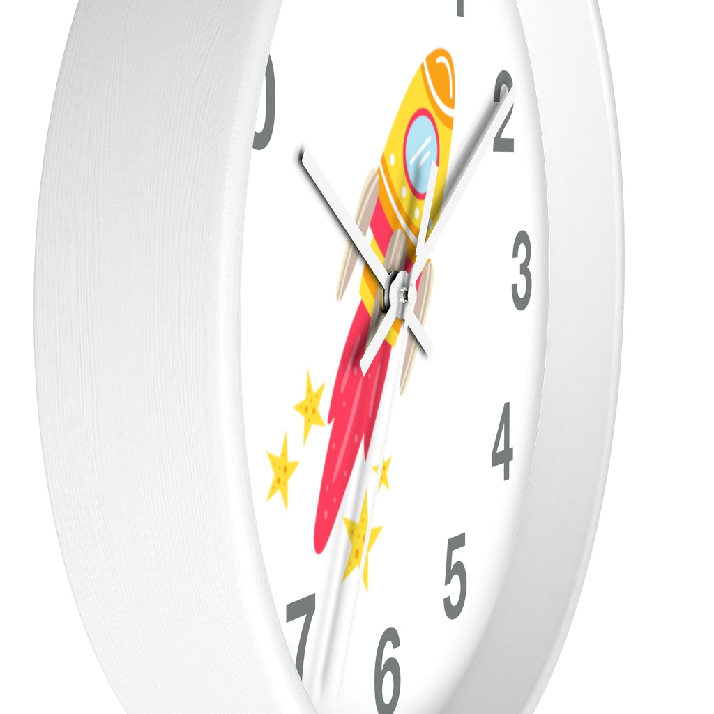 Rocket Ship Wall clock, Space Themed Decor, Astronaut Clock Home Decor
