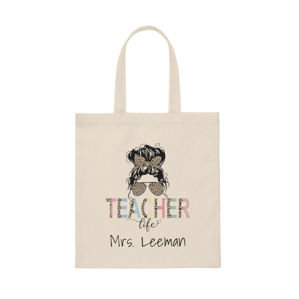 Personalized Teacher Canvas Totes, Custom Teacher Gift Bags