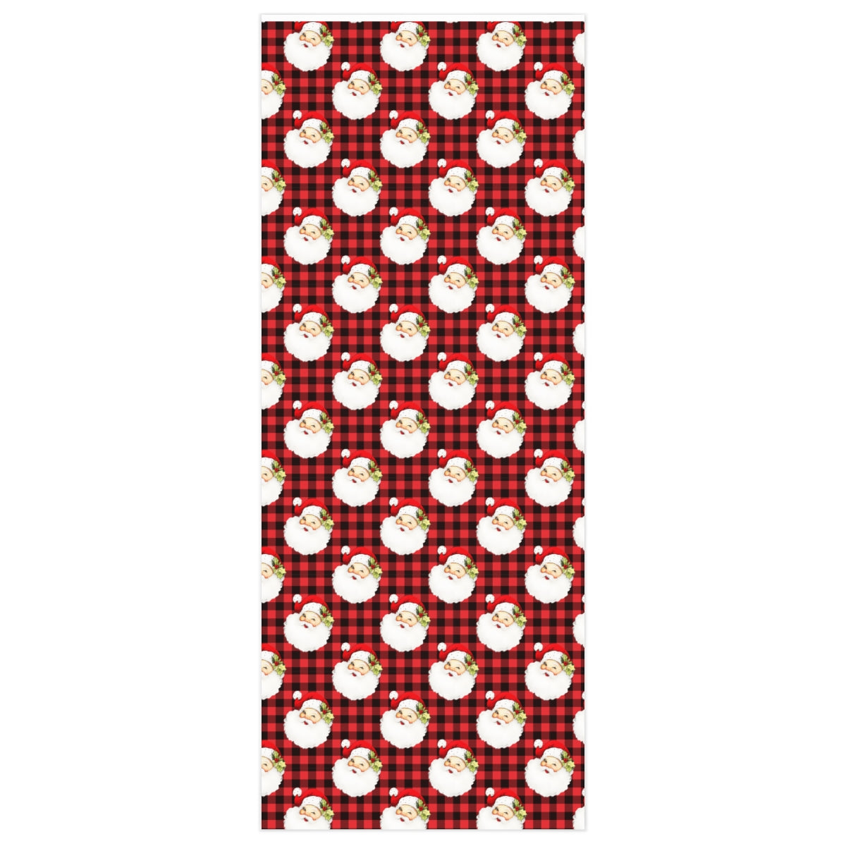 Buffalo Plaid Vintage Santa Wrapping Paper
