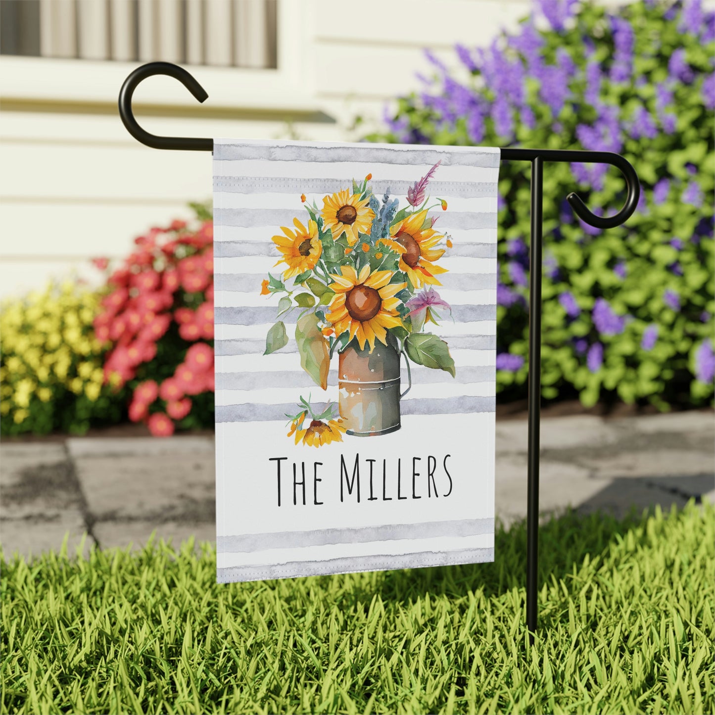 Personalized Sunflower Summer Garden Flag
