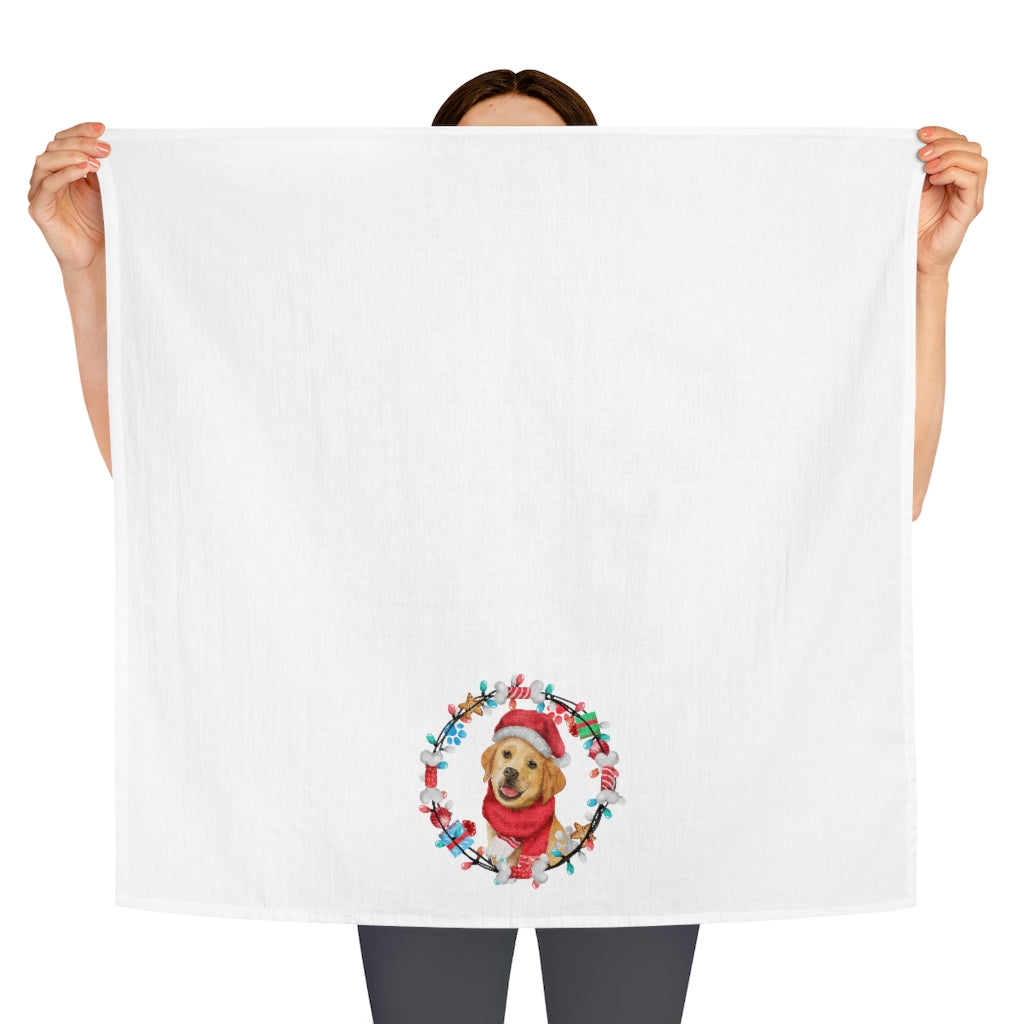 Christmas Golden Retriever Tea Towel, Retriever Lover, Christmas Kitchen Towel, Dog Lover, White Lab Kitchen Decor, Dog Christmas Gift Home Decor