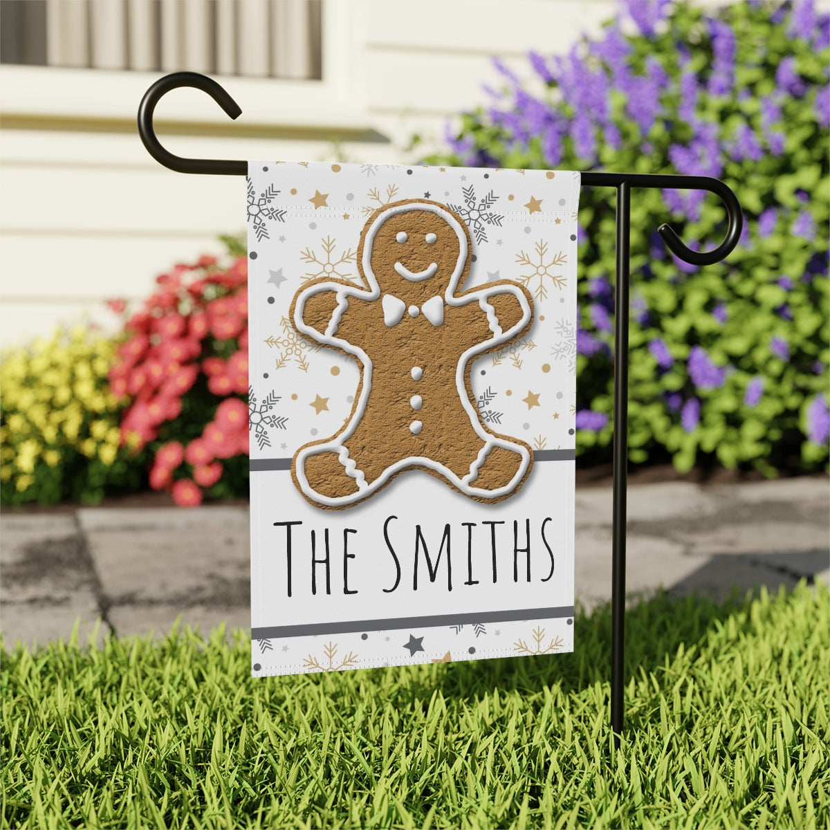 Christmas Gingerbread Man Garden Flag