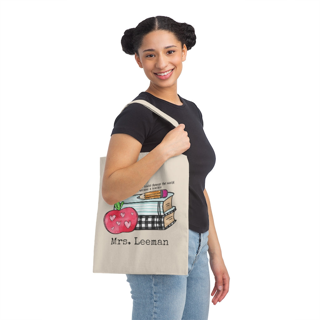 Personalized Teacher Bag, Custom Teacher Tote Bag, Teacher Appreciation Gift, Canvas Tote Bag - Premium Bags - Just $14.99! Shop now at Nine Thirty Nine Design