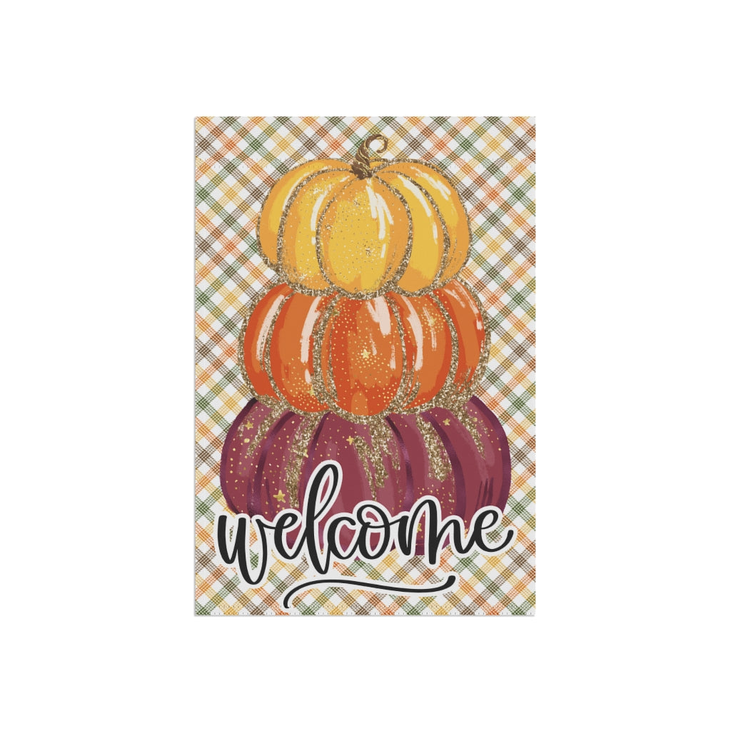 Pumpkin Stack Fall Welcome Flag