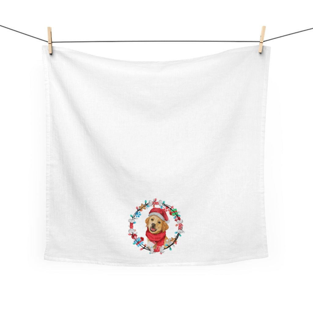 Christmas Golden Retriever Tea Towel, Retriever Lover, Christmas Kitchen Towel, Dog Lover, White Lab Kitchen Decor, Dog Christmas Gift Home Decor