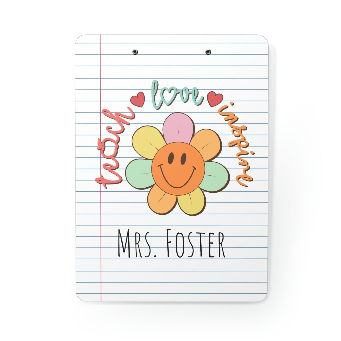 Personalized Teacher Clipboard, Teacher Appreciation Gift, Custom Monogram Clip Board, Retro, Monogram Teacher Gift, Back to School