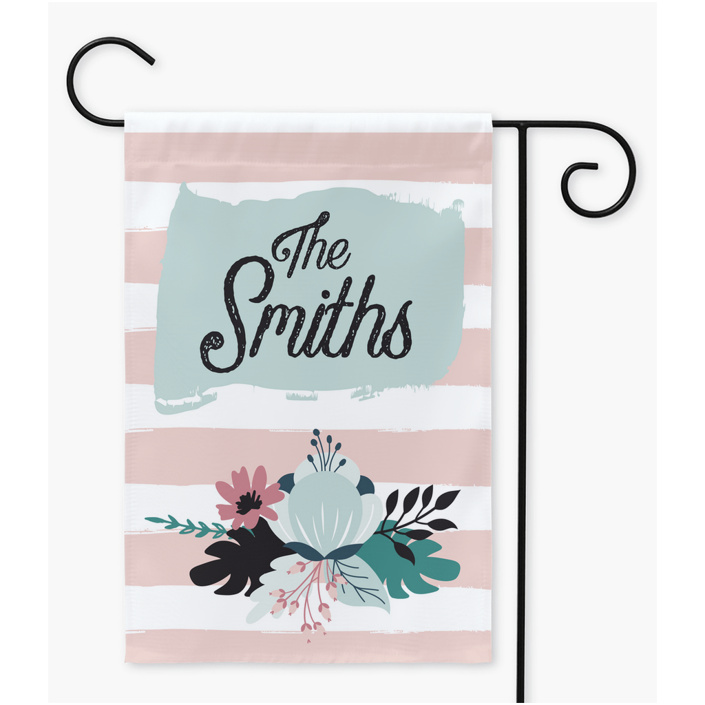Personalized Spring Garden Flag Flag