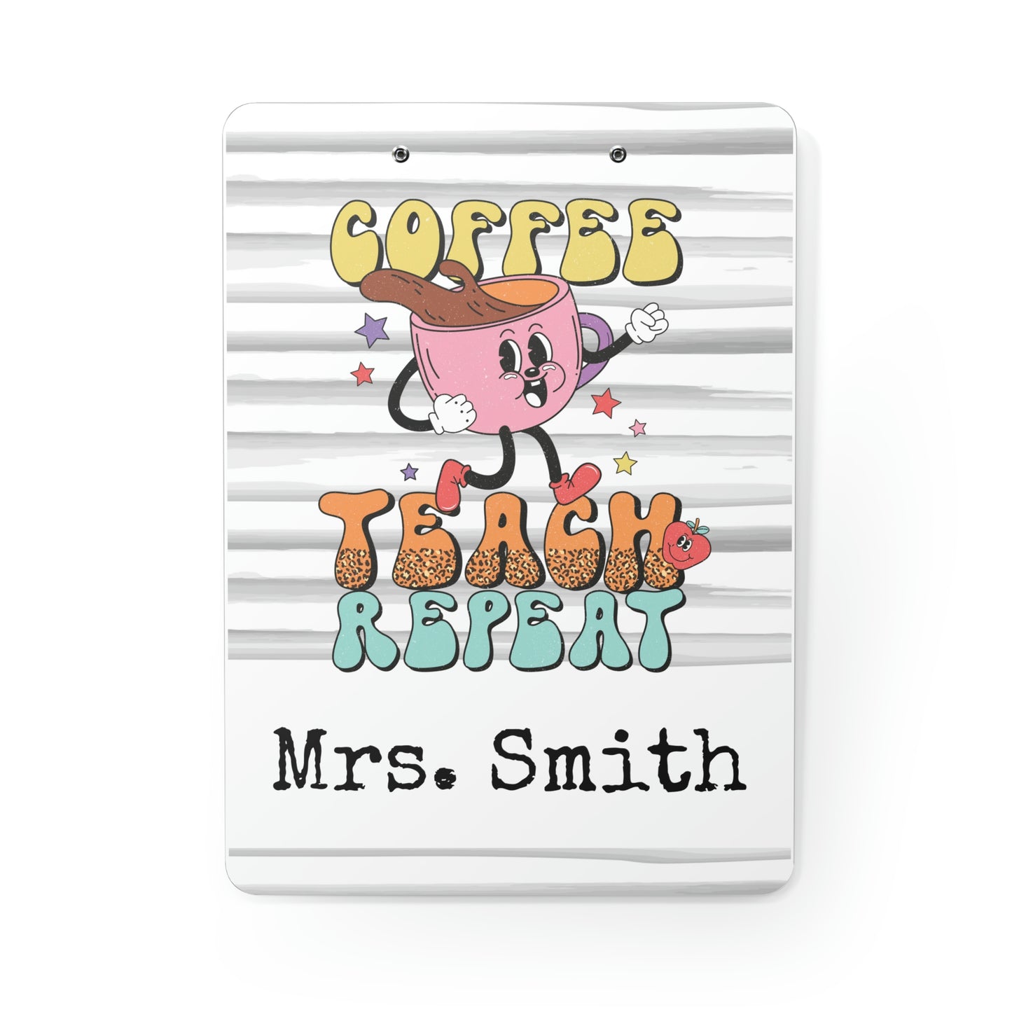 Personalized Teacher Clipboard, Teacher Appreciation Gift, Custom Monogram Clip Board, Retro, Monogram Teacher Gift, Back to School