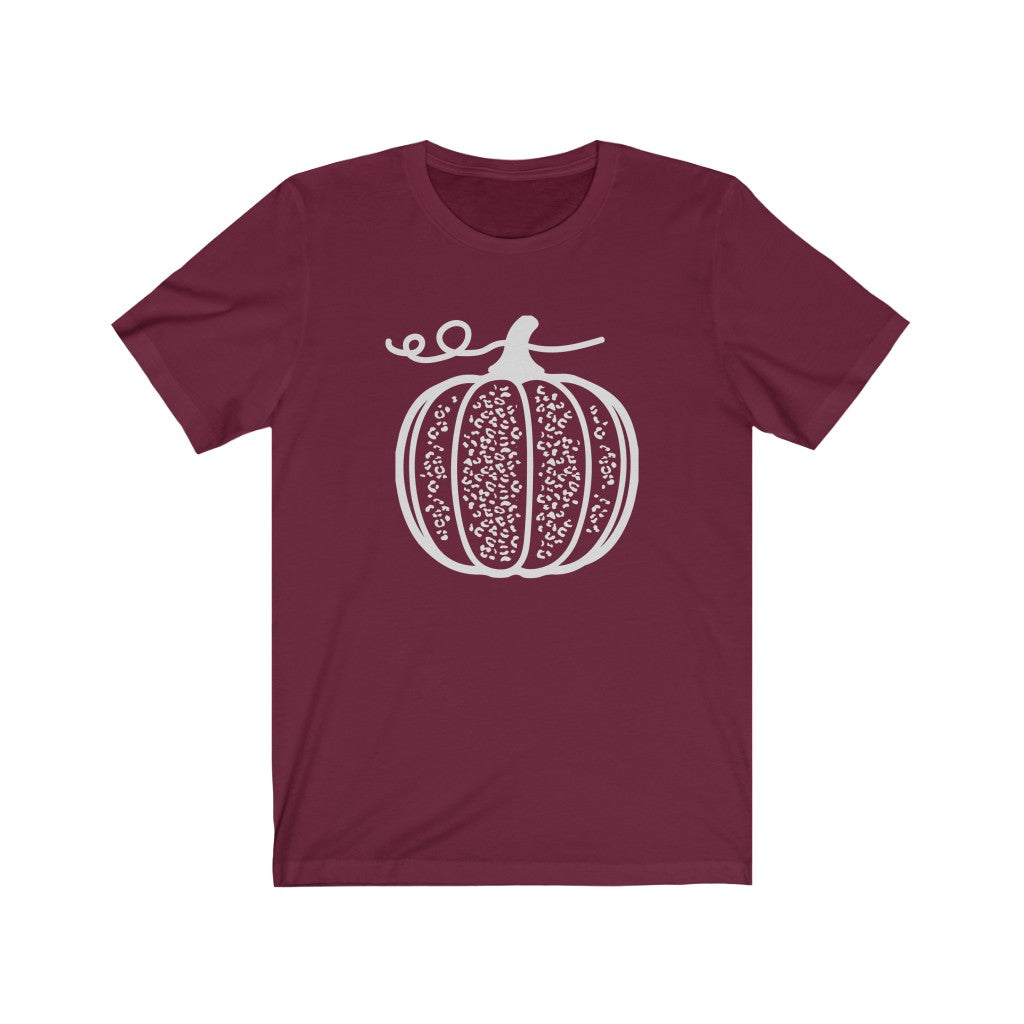 Leopard Print Pumpkin Short Sleeve Tee T-Shirt