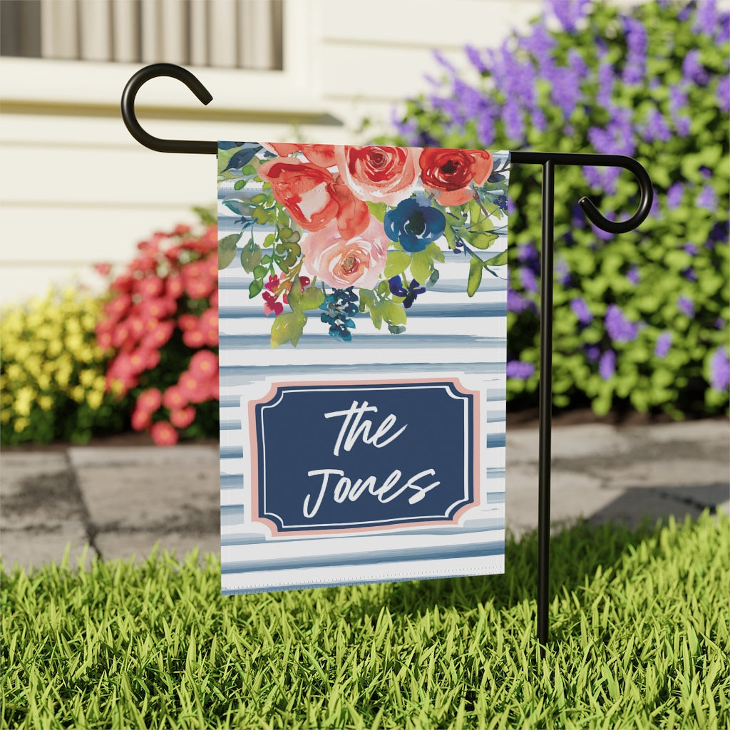 Personalized Floral Garden Flag Home Decor