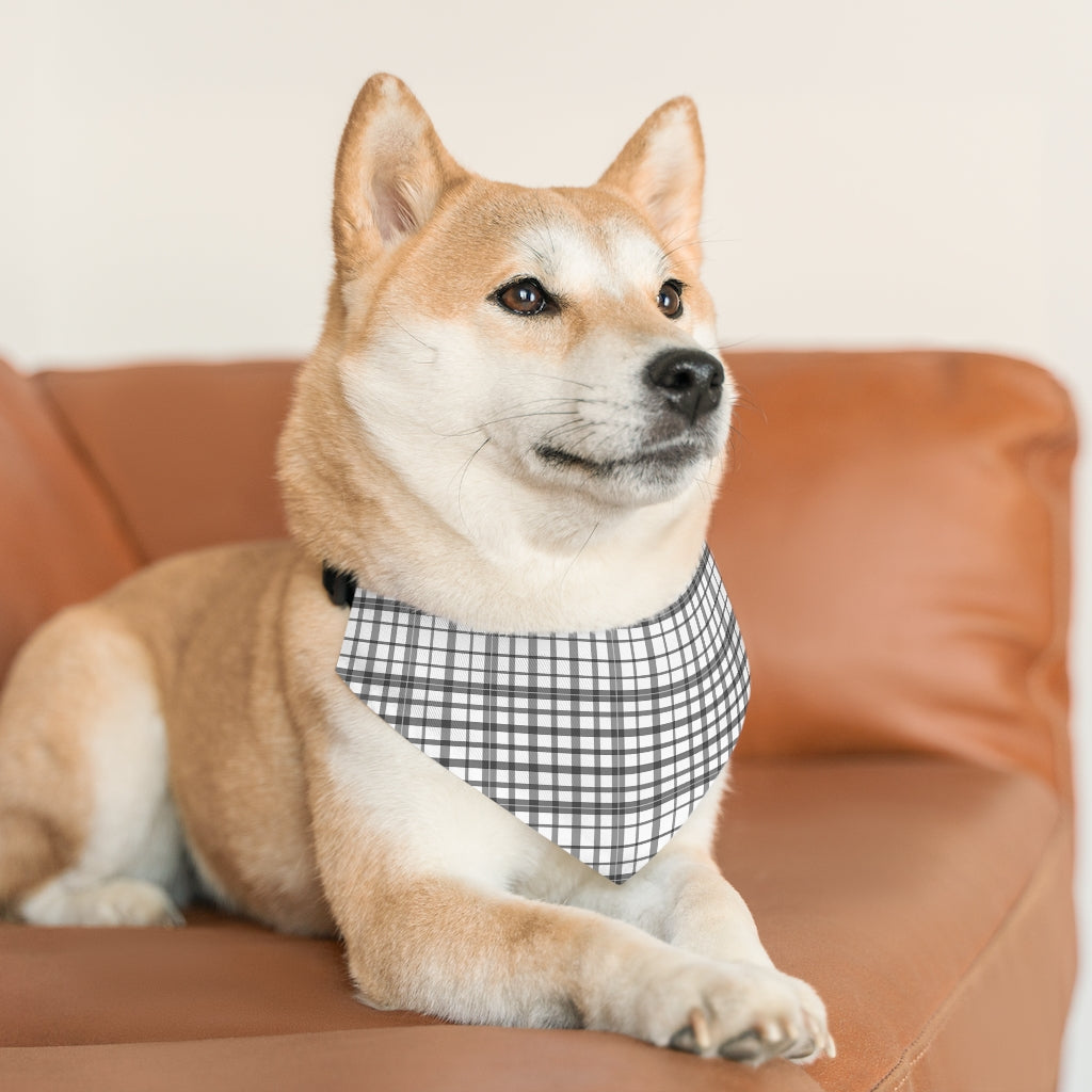 Plaid Pet Bandana Collar, Pet Bandana, Black and White Pet Collar, Buffalo Plaid, Fall Pet Bandana Pets