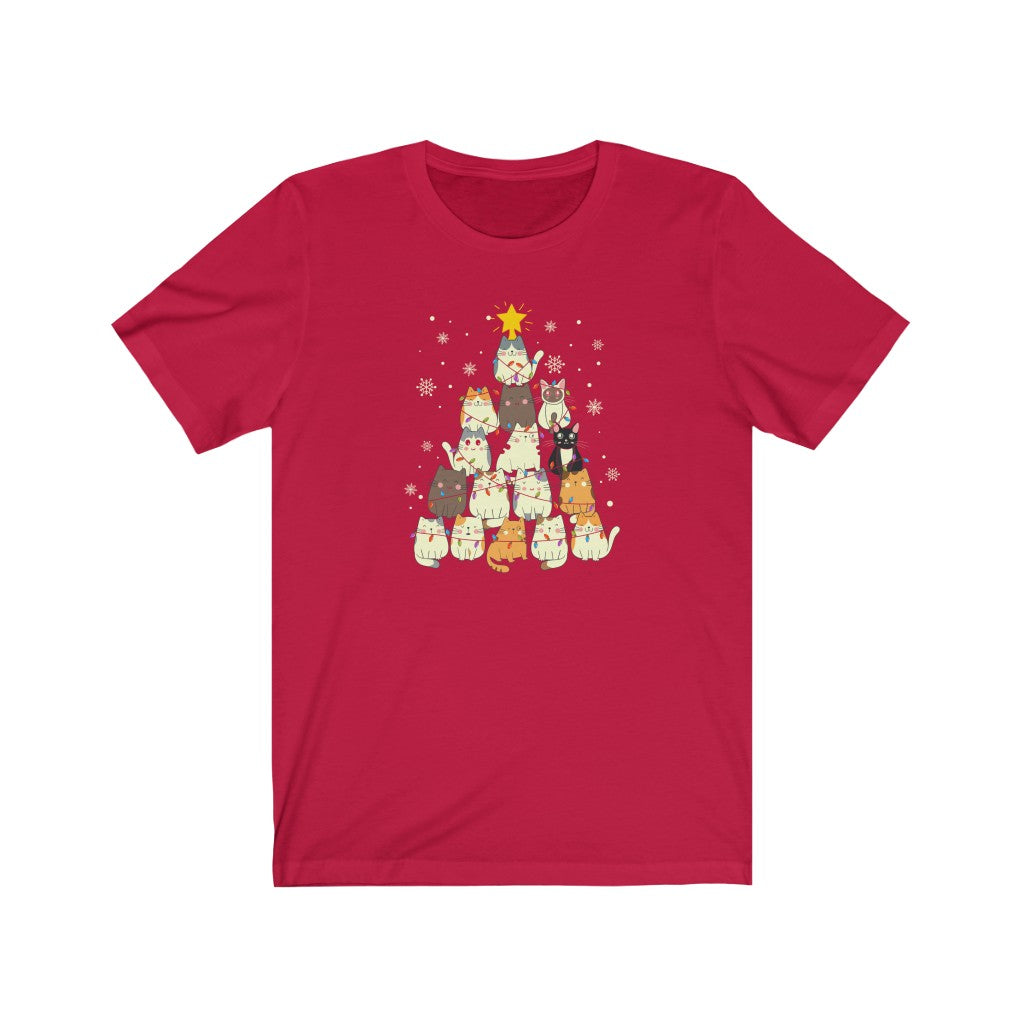 Cat Christmas Shirt, Cat Christmas Tree, Cat Lover Christmas Gift, Gift for Cat Lady, Funny Cat Shirt, Christmas Cat, Christmas Lights T-Shirt
