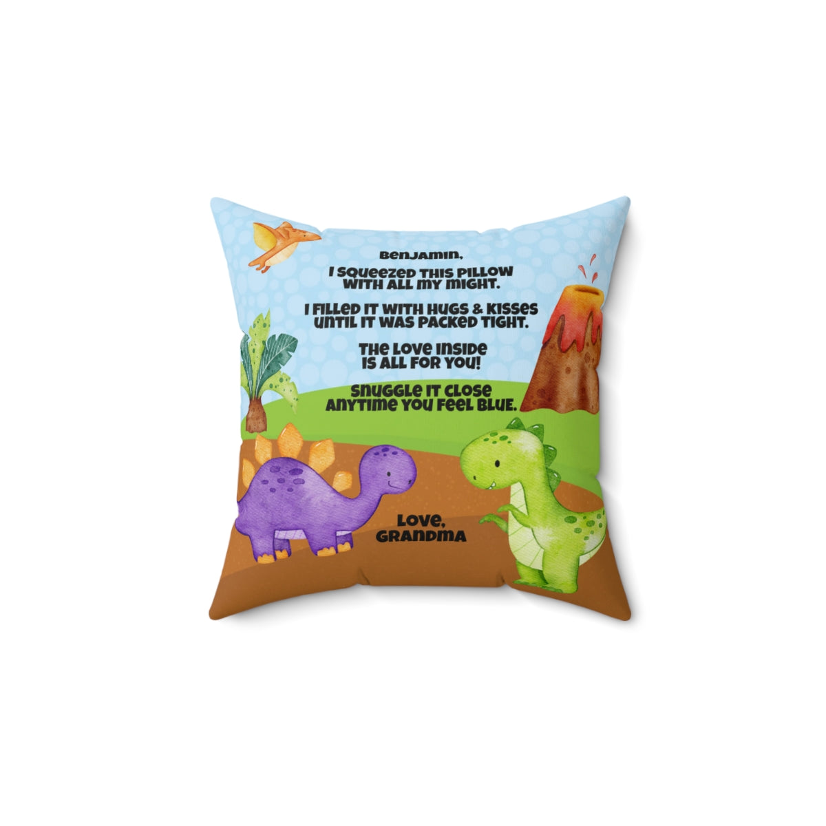 Grandson Dinosaur Pillow From Grandma
