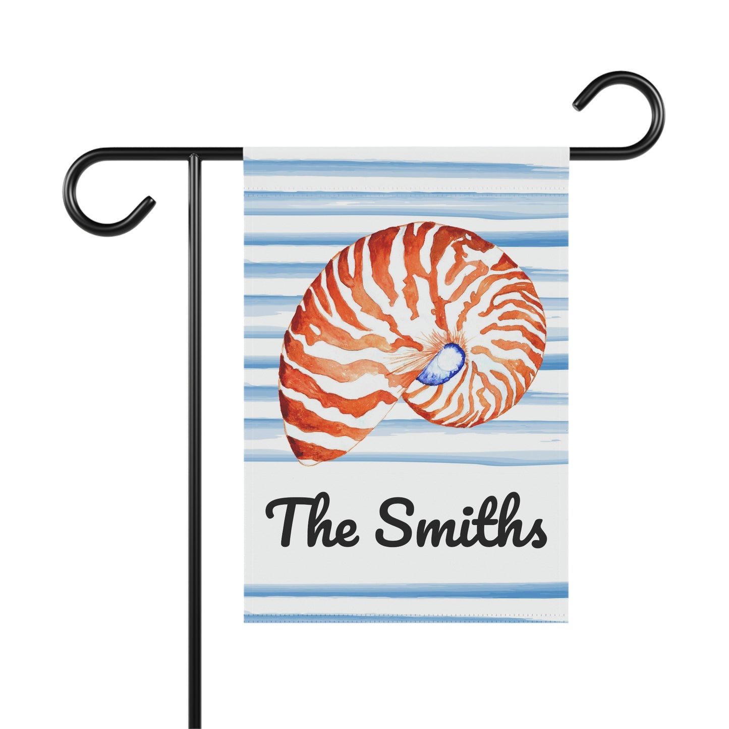 Personalized Sea Shell Nautical Summer Beach Garden Flag