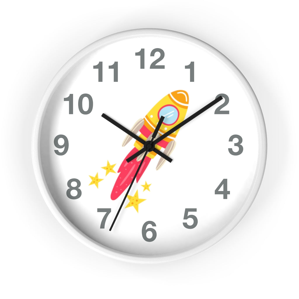 Rocket Ship Wall clock, Space Themed Decor, Astronaut Clock Home Decor