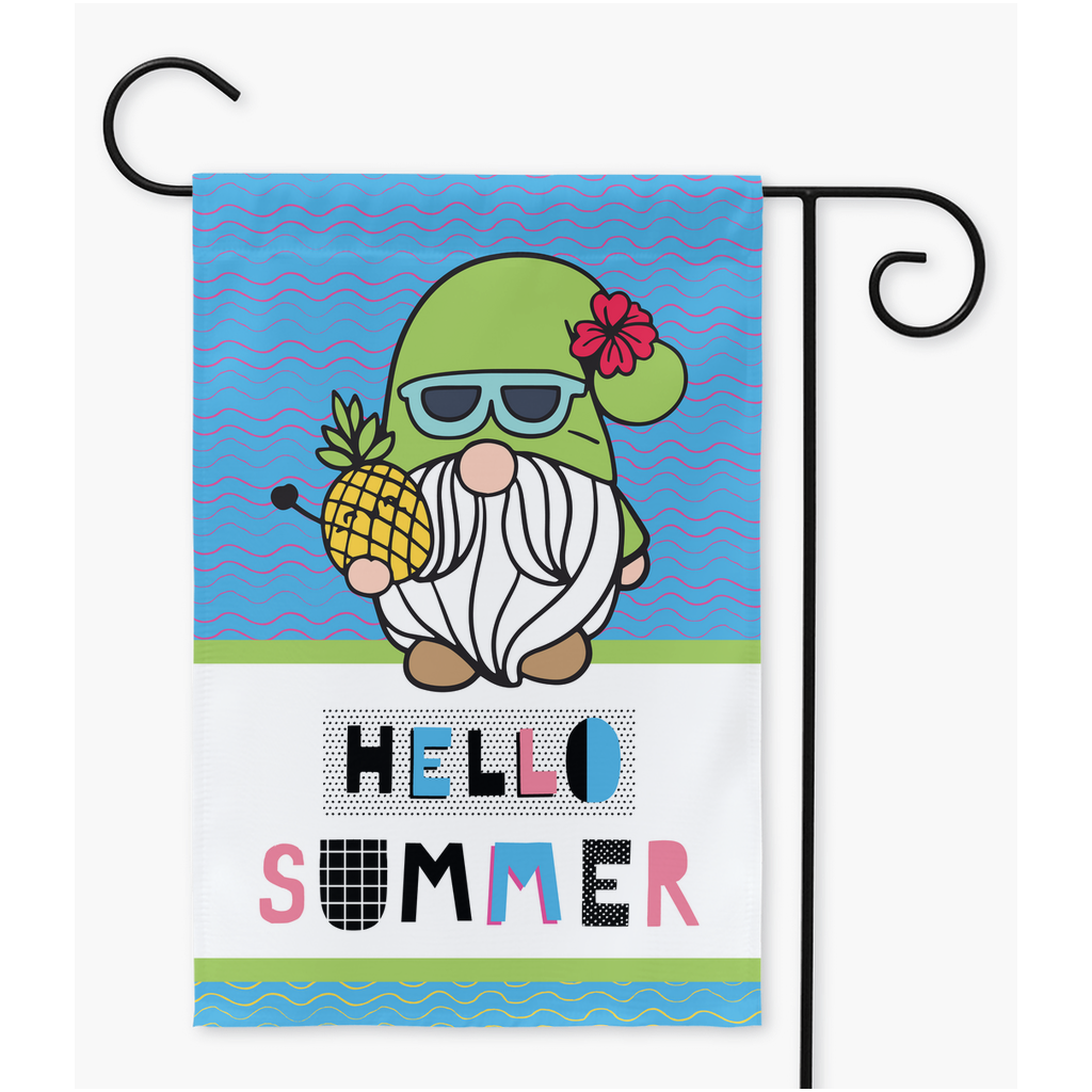 Gnome Summer Yard Flags Flag