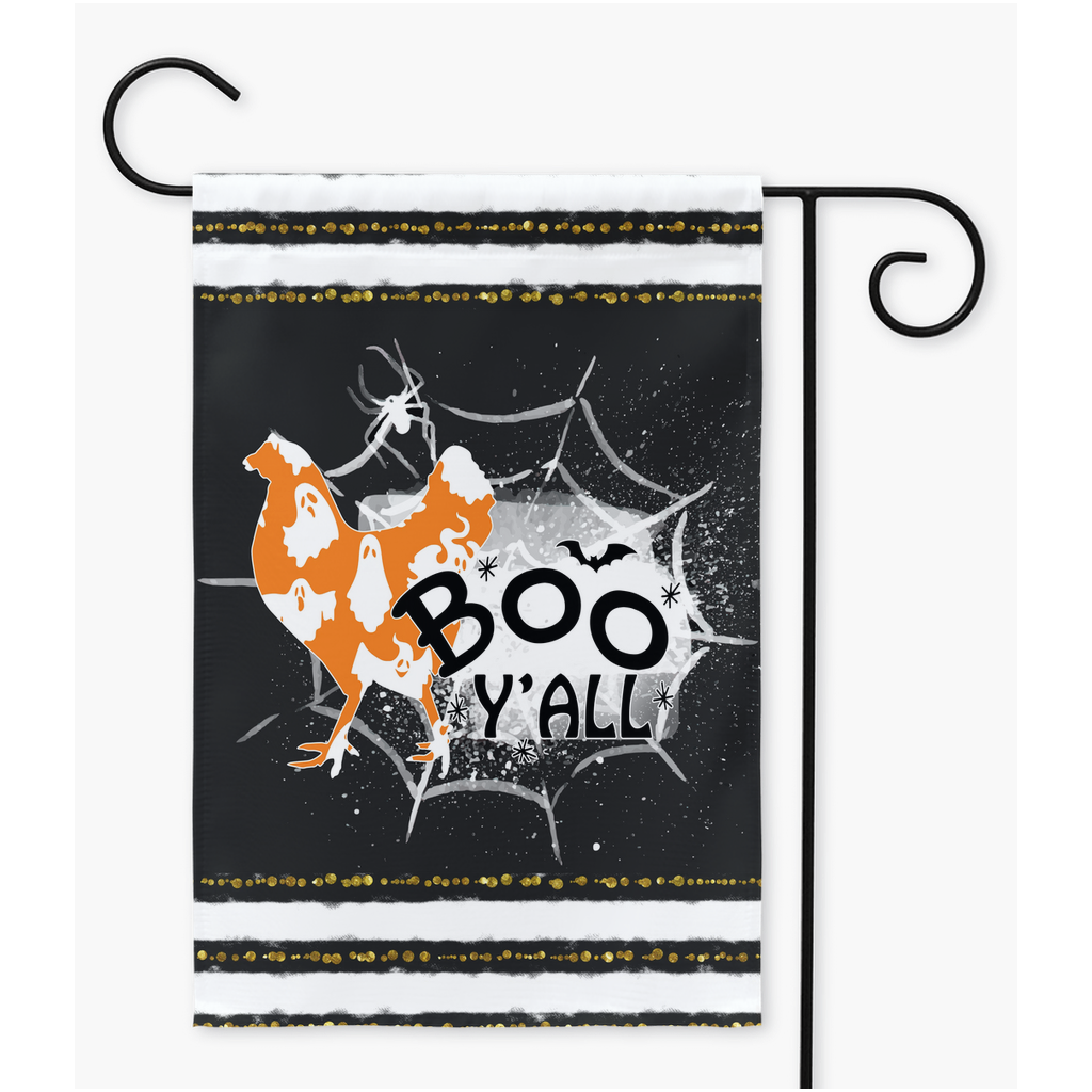 Chicken Garden Flag, Halloween Chicken Flag, Boo Yall, Welcome Flag, Fall Chicken Flag Flag