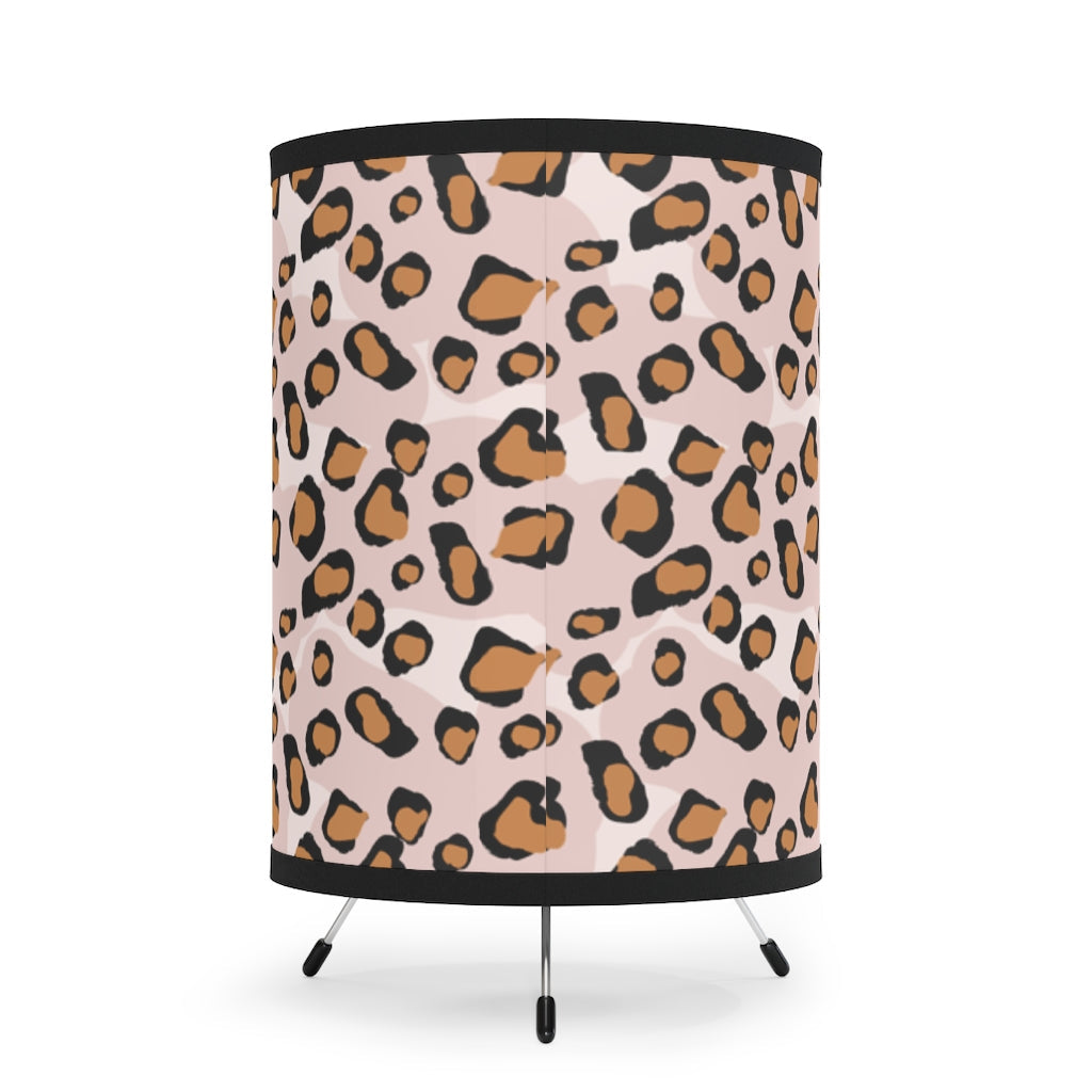 Pink Leopard Print Lamp, Leopard Print Table Lamp, Leopard Room Decor, Tripod Lamp with High-Res Printed Shade, US/CA plug Home Decor