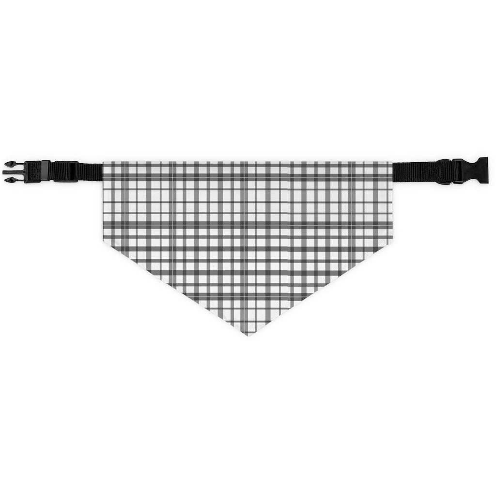Plaid Pet Bandana Collar, Pet Bandana, Black and White Pet Collar, Buffalo Plaid, Fall Pet Bandana Pets