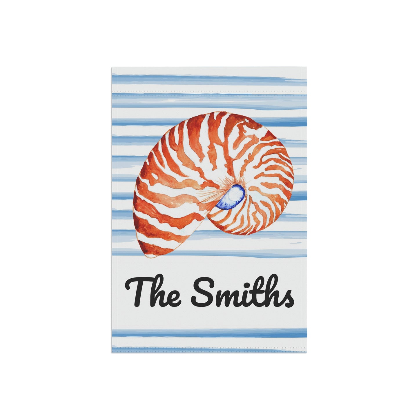 Personalized Sea Shell Nautical Summer Beach Garden Flag