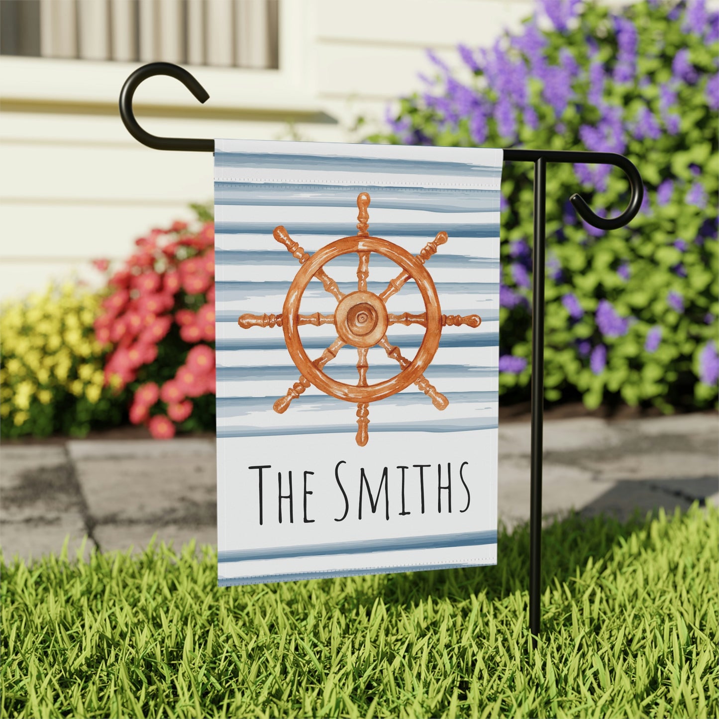 Ship Wheel Nautical Summer Garden Flag