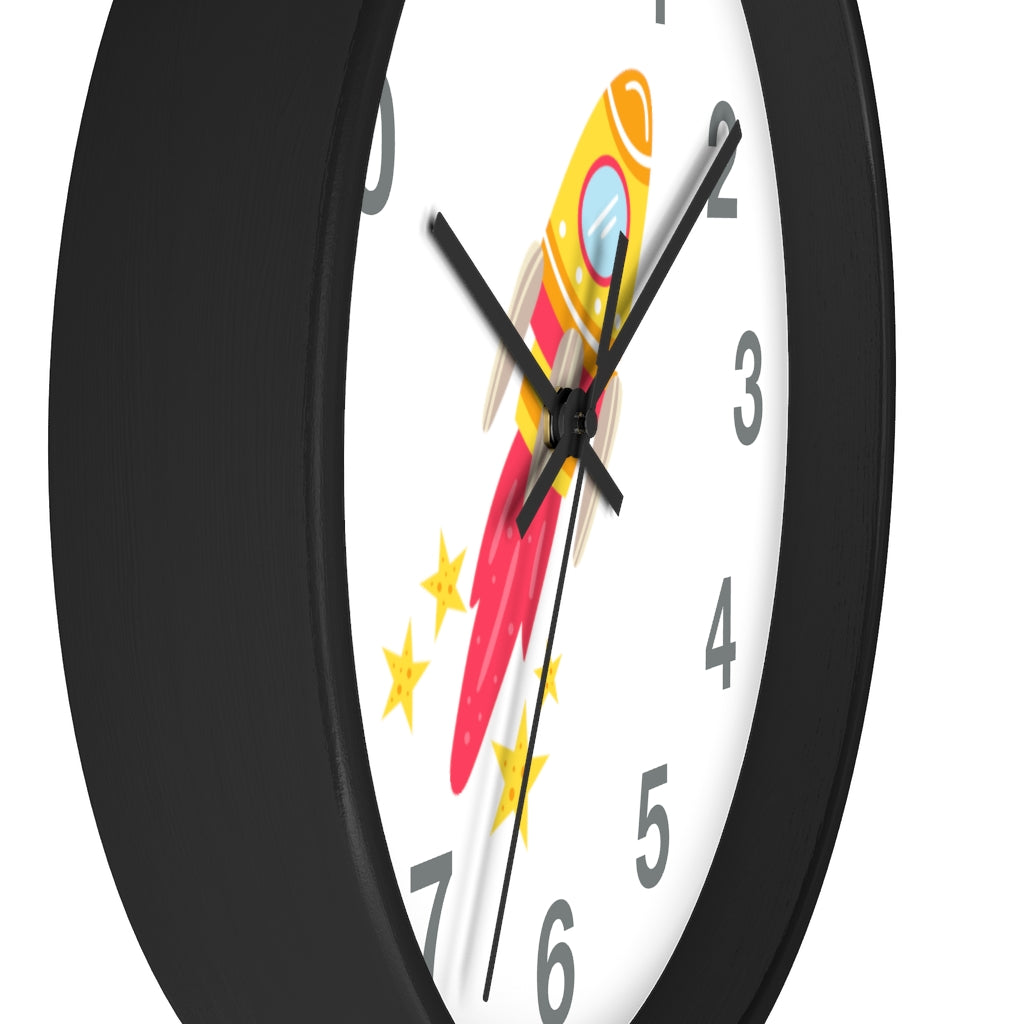 Rocket Ship Wall clock, Space Themed Decor, Astronaut Clock Home Decor
