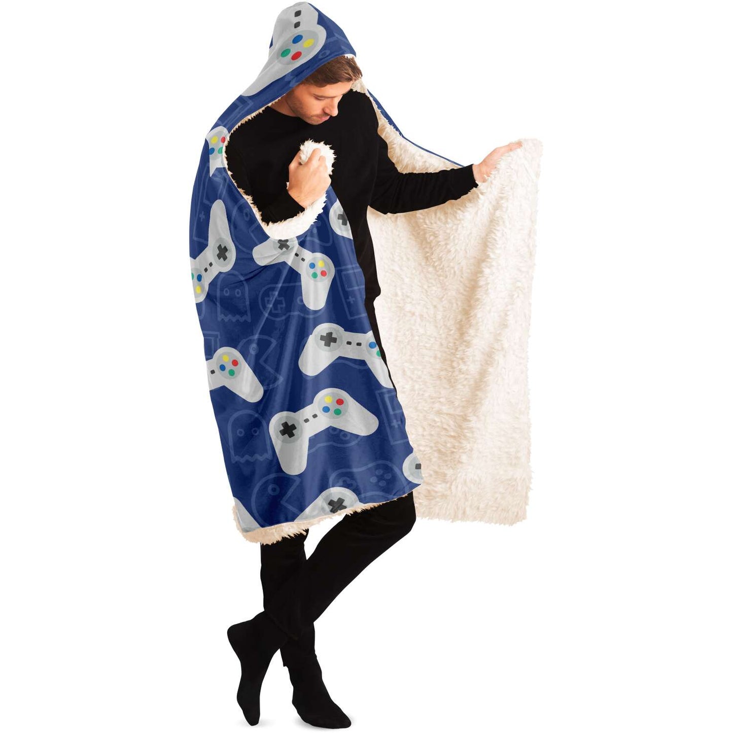 Gaming Themed Hooded Blanket Hooded Blanket - AOP