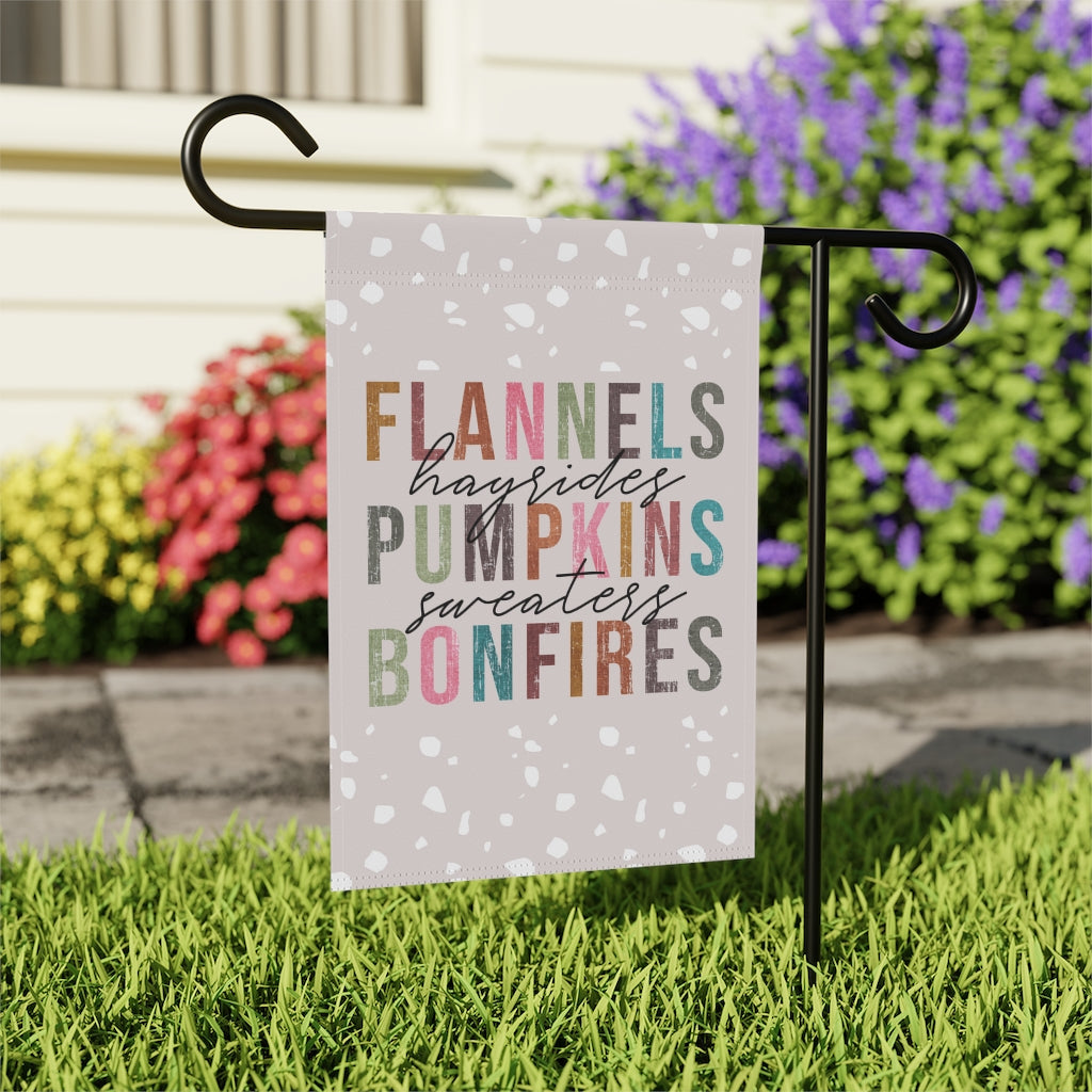 Flannels Hayrides Pumpkins Sweaters Bonfires Garden Flag Flags & Windsocks