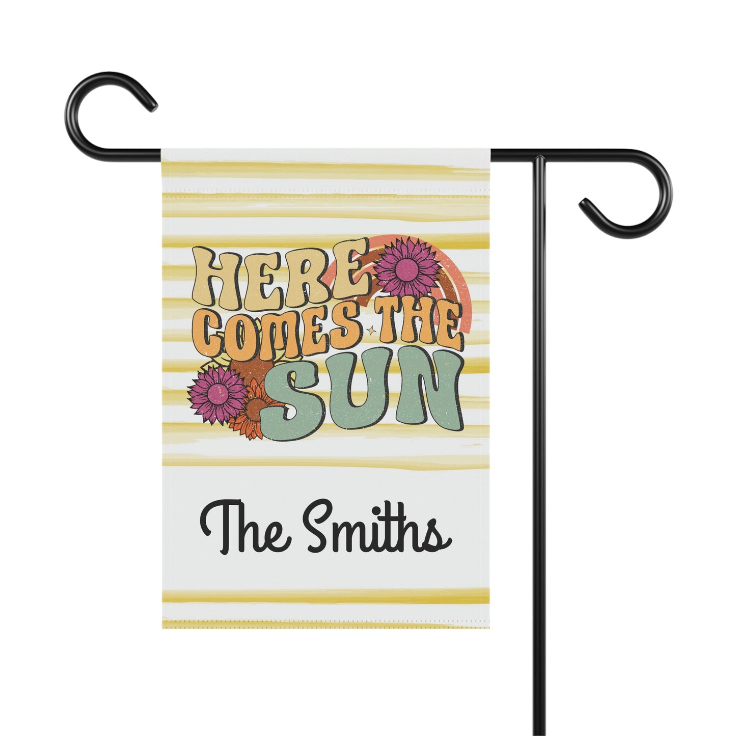 Personalized Summer Here Comes The Sun Garden Flag