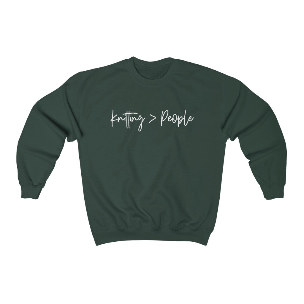 Knitting Over People Sweatshirt, Knitting Gift, Knitting Lover Sweatshirt