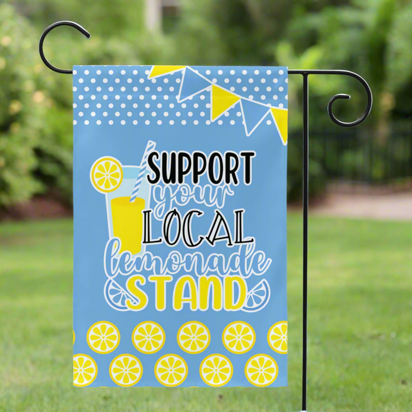 Blue Lemonade Stand Garden Flag Flag