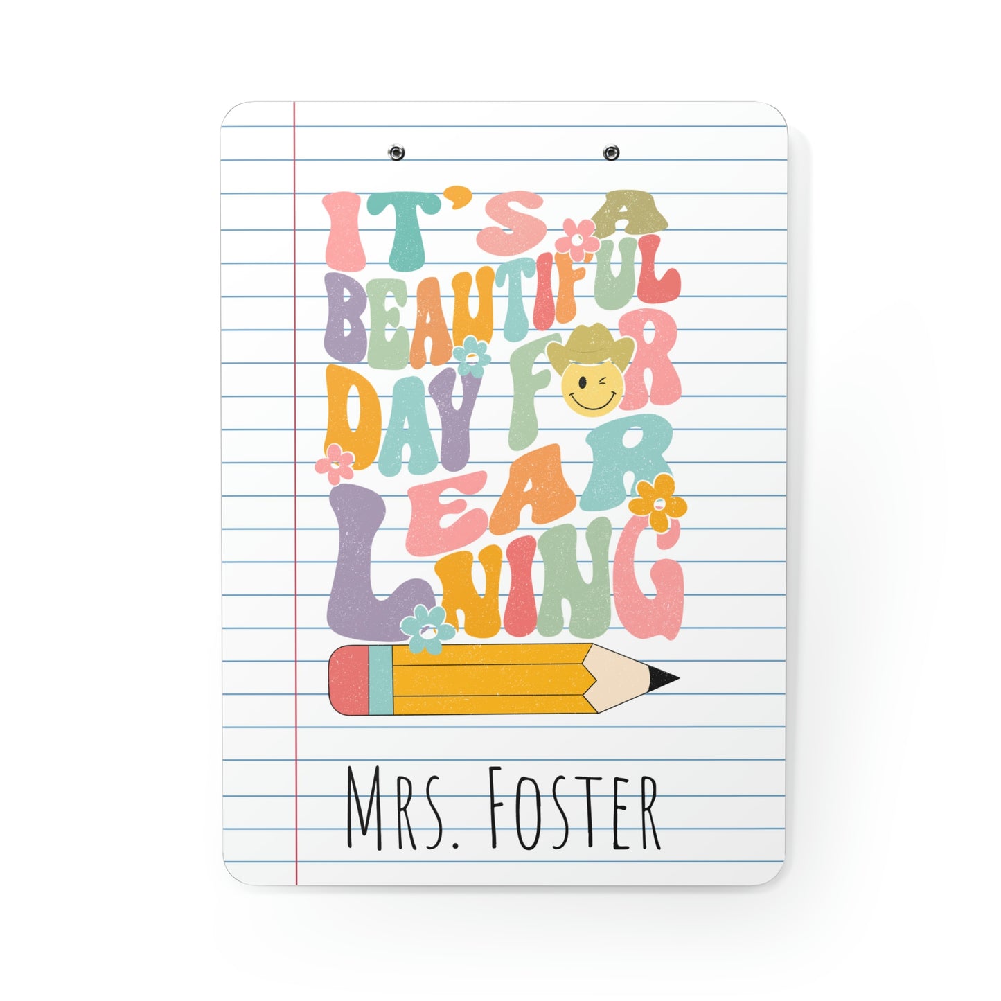 Personalized Teacher Clipboard, Teacher Appreciation Gift, Custom Monogram Clip Board, Retro, Monogram Teacher Gift, Back to School