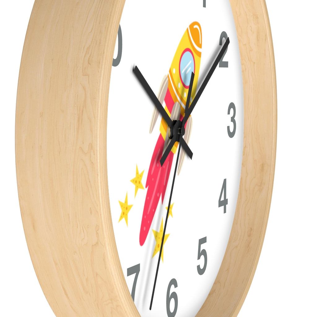 Rocket Ship Wall clock, Space Themed Decor, Astronaut Clock Home Decor