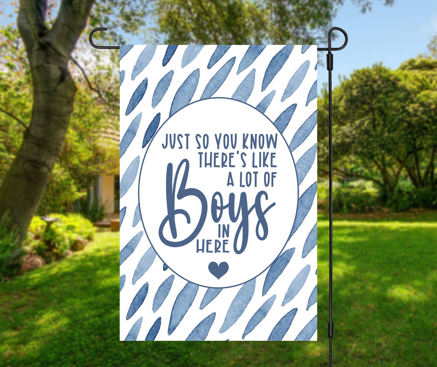 Boy Mom Sign, Spring Garden Flag, Summer Garden Flag, Just So You Know Theres Like A Lot Of Boys In Here, Mothers Day Gift,Funny,Front Porch Flags & Windsocks
