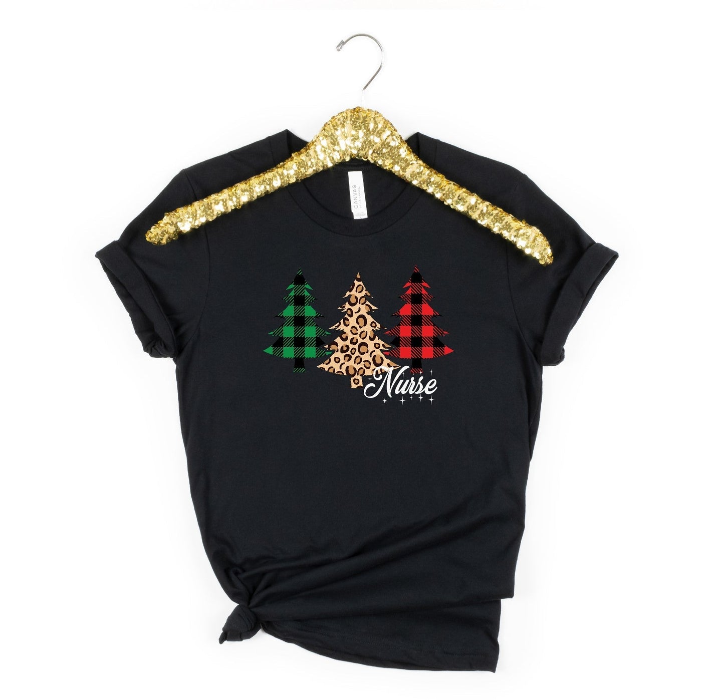 Nurse Christmas Shirt, Nurse Christmas Gift, Leopard Christmas Shirt, Nursing Gifts, Gifts for Nurses, Nurse Life, Nurse Tshirts for Women T-Shirt