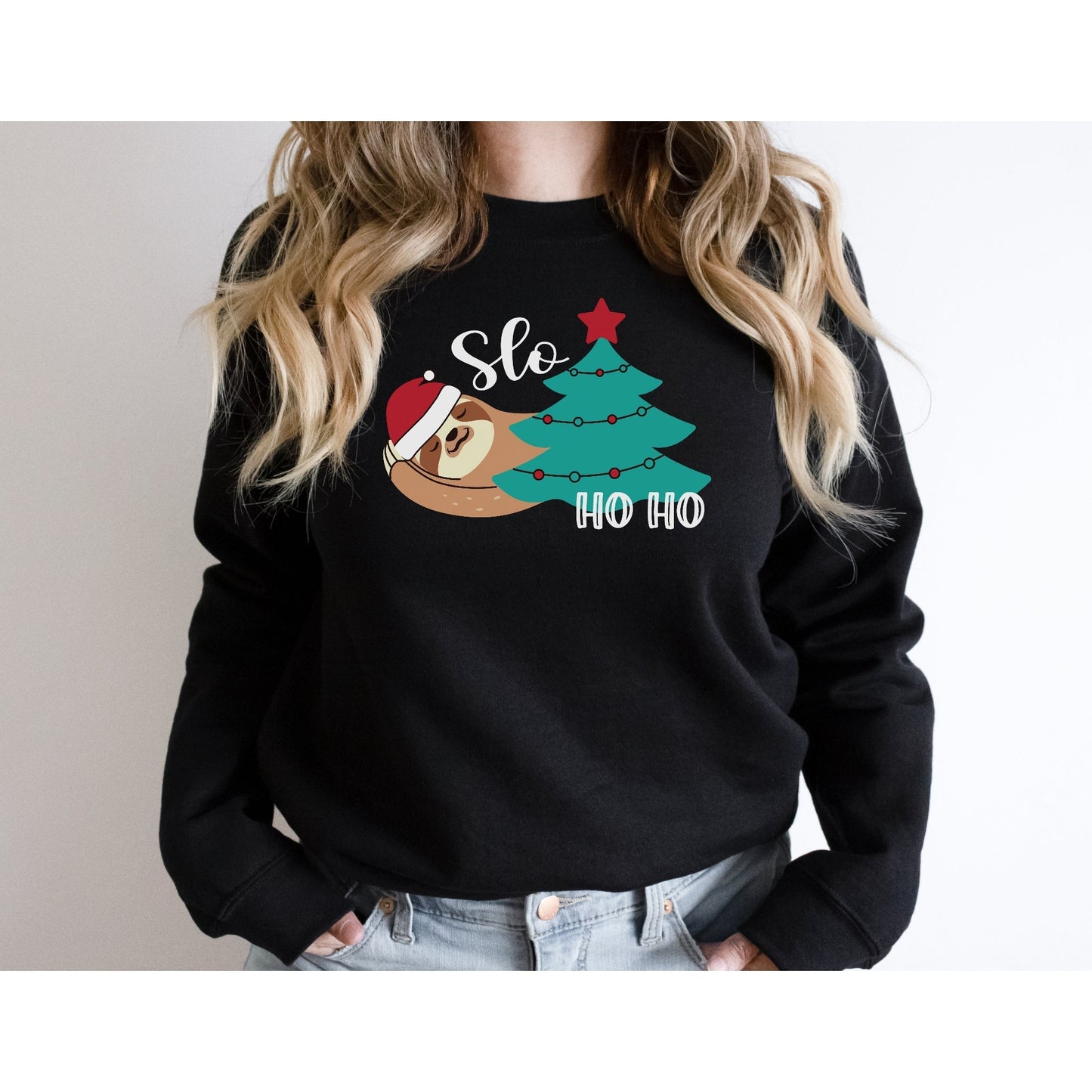 Sloth Sweatshirt, Sloth Christmas Sweatshirt, Sloth Lover Gift, Slo Ho Ho Sweatshirt
