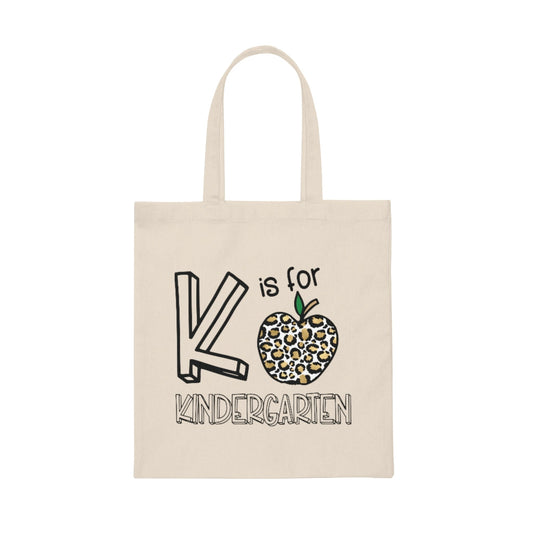 K is for Kindergarten Canvas Tote Bag - Premium Bags - Just $15! Shop now at Nine Thirty Nine Design