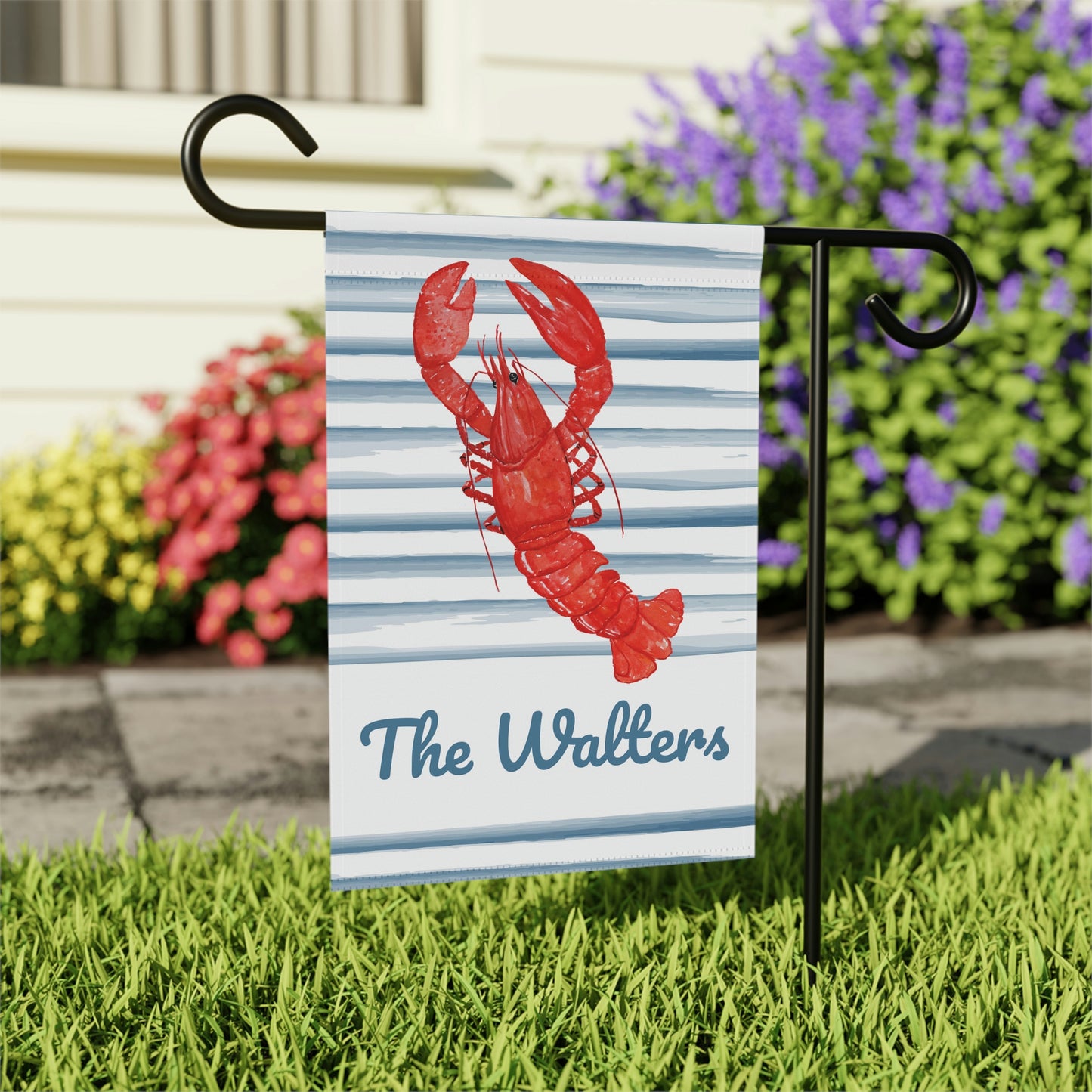 Personalized Lobster Nautical Summer Garden Flag