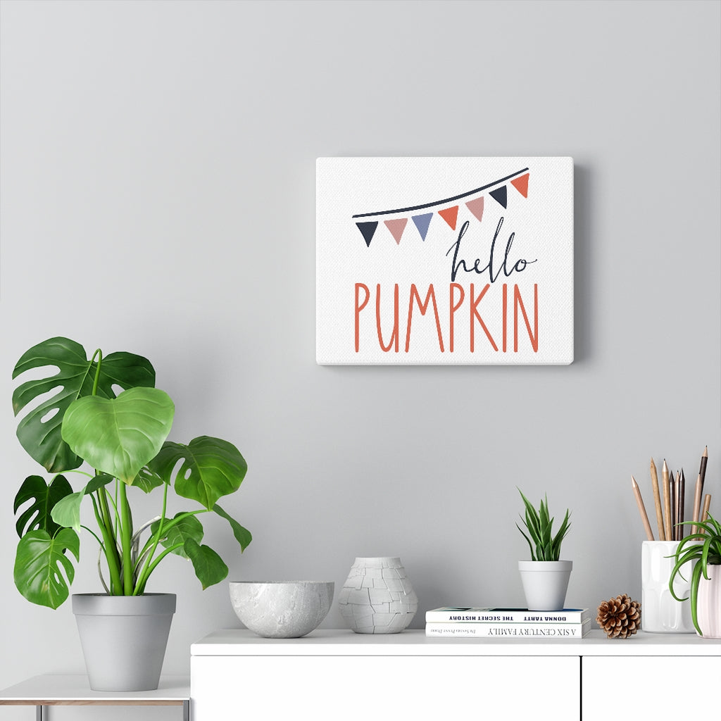 Hello Pumpkin Bunting Canvas Gallery Wrap Canvas