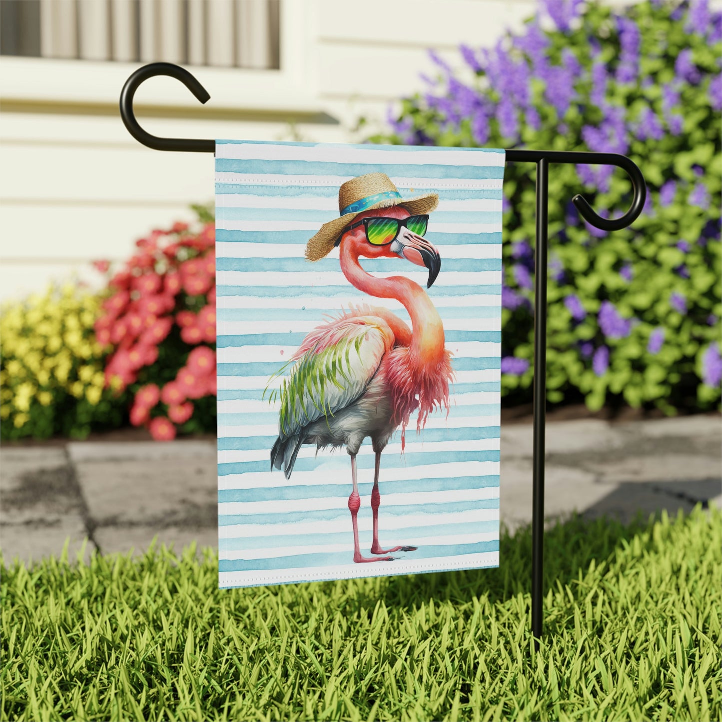 Flamingo Summer Beach Garden Flag