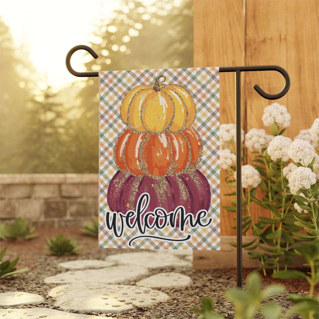 Pumpkin Stack Fall Welcome Flag