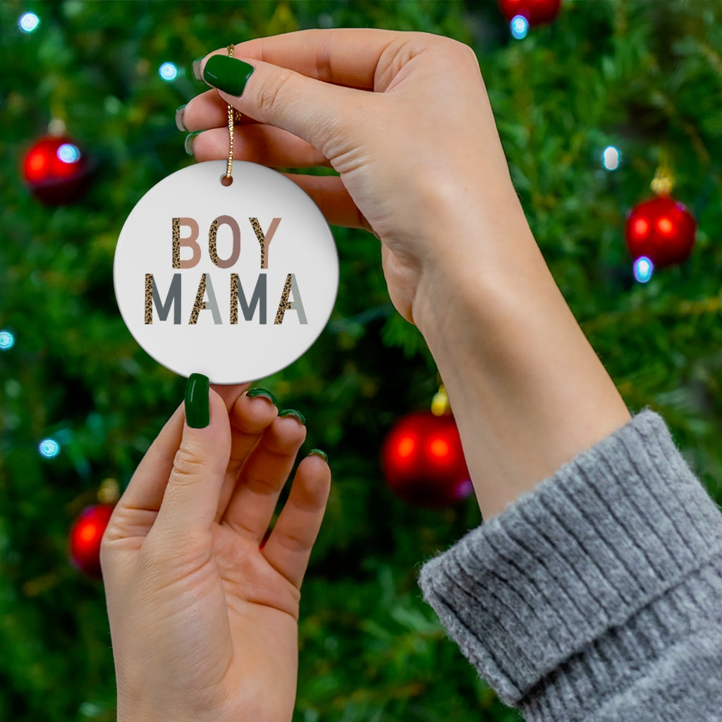 Boy Mama - Round Ceramic Ornaments Home Decor