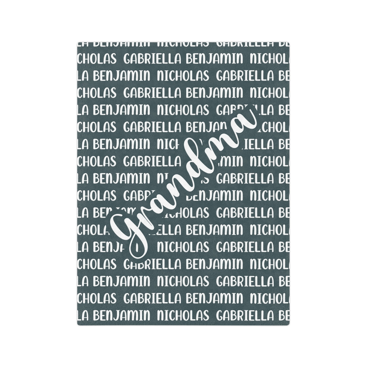Grandchildren Name Minky Blanket for Grandma